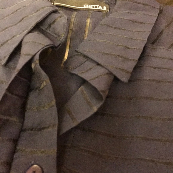 Chetta b shortsleeve button down navy,NWT - Picture 8 of 8